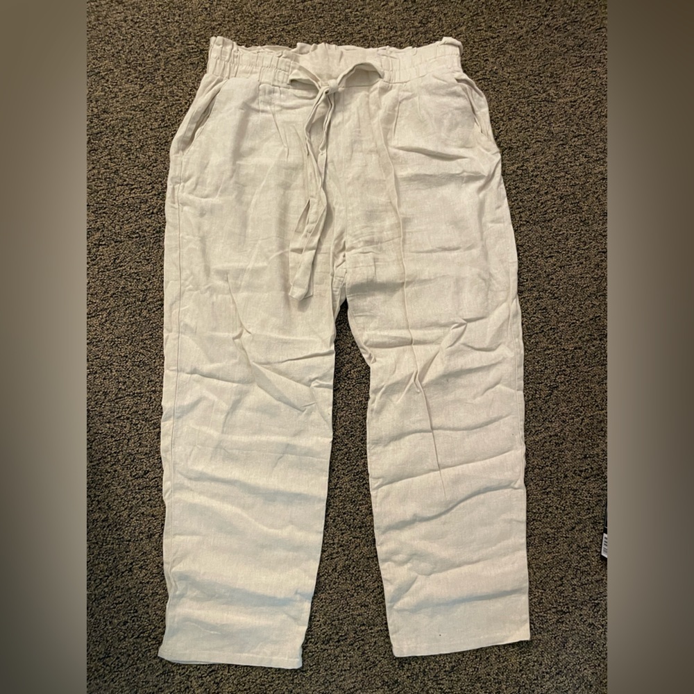 linen beige pants